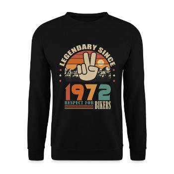 Motorcycle birthday born in 1972 biker 51 years old - Unisex Sweatshirt - black - Front - Alina (178cm) & Michal (187cm)