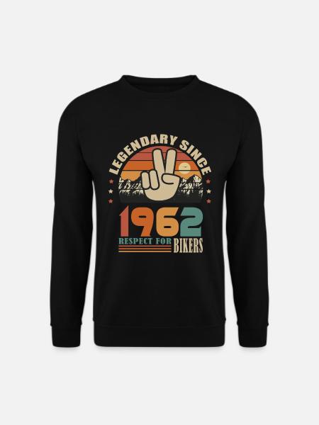 Motorrad Geburtstag Jahrgang 1962 Biker 60 Jahre alt - Unisex Pullover - Schwarz