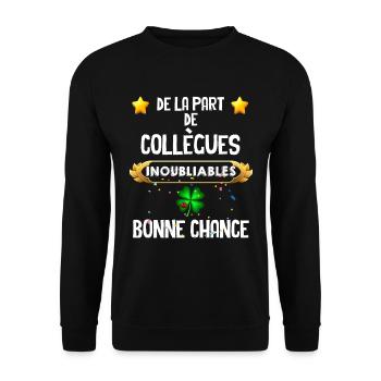 Collègues inoubliables Départ Entreprise Collègue - Sweat-shirt Unisexe - noir - Devant - Alina (178cm) & Michal (187cm)