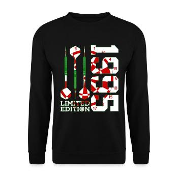 31ST BIRTHDAY DARTS LIMITED EDITION 1995 - Unisex Sweatshirt - black - Front - Alina (178cm) & Michal (187cm)
