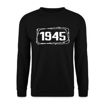 Vintage Fabriqué En 1945 - Anniversaire 79 ans - Sweat-shirt Unisexe - noir - Devant - Alina (178cm) & Michal (187cm)