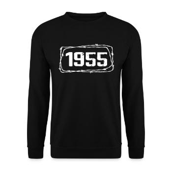 Vintage Fabriqué En 1955 - Anniversaire 69 ans - Sweat-shirt Unisexe - noir - Devant - Alina (178cm) & Michal (187cm)