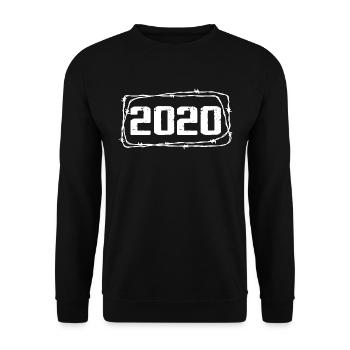 Vintage Fabriqué En 2020 - Anniversaire 4 ans - Sweat-shirt Unisexe - noir - Devant - Alina (178cm) & Michal (187cm)