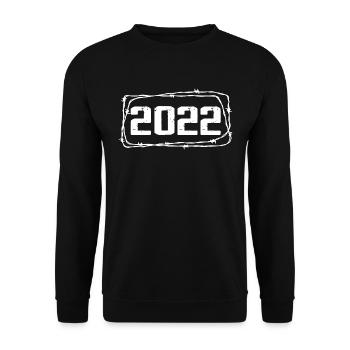 Vintage Fabriqué En 2022 - Anniversaire 2 ans - Sweat-shirt Unisexe - noir - Devant - Alina (178cm) & Michal (187cm)
