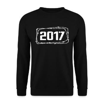 Vintage Made In 2017 - 7-jähriges Jubiläum - Unisex Pullover - Schwarz - Vorne - Alina (178cm) & Michal (187cm)