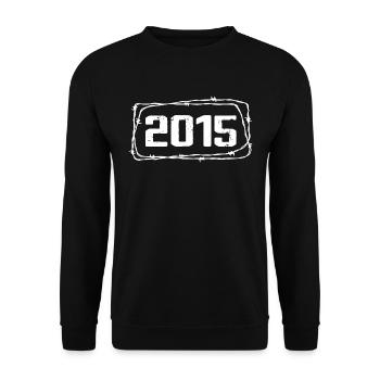 Vintage Made In 2015 - 9-jähriges Jubiläum - Unisex Pullover - Schwarz - Vorne - Alina (178cm) & Michal (187cm)