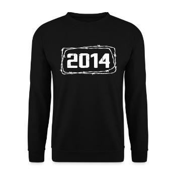 Vintage Fabriqué En 2014 - Anniversaire 10 ans - Sweat-shirt Unisexe - noir - Devant - Alina (178cm) & Michal (187cm)
