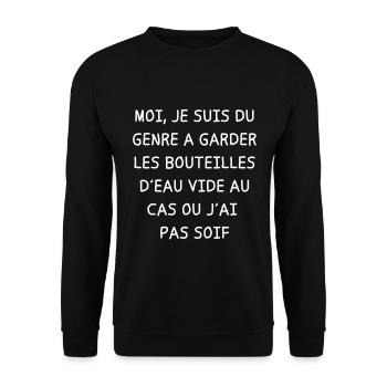 Moi je suis du genre à garder les bouteilles - Sweat-shirt Unisexe - noir - Devant - Alina (178cm) & Michal (187cm)