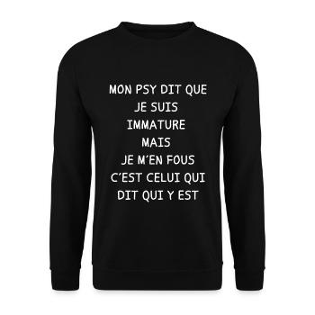 Mon psy dit que je suis - Sweat-shirt Unisexe - noir - Devant - Alina (178cm) & Michal (187cm)