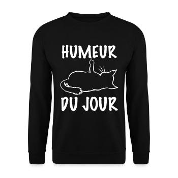 Chat Humeur Du Jour - Sweat-shirt Unisexe - noir - Devant - Alina (178cm) & Michal (187cm)