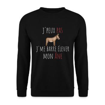 j'peux pas j'me barre élever mon âne cadeau humour - Sweat-shirt Unisexe - noir - Devant - Alina (178cm) & Michal (187cm)