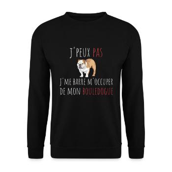 j'peux pas j'me barre m'occuper de mon bouledogue - Sweat-shirt Unisexe - noir - Devant - Alina (178cm) & Michal (187cm)