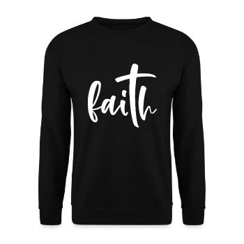 Glaube - Unisex Pullover - Schwarz - Vorne - Alina (178cm) & Michal (187cm)