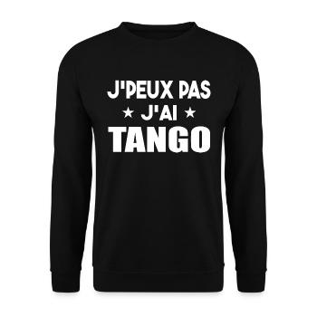 J'peux pas j'ai tango t-shirt cadeau danse - Sweat-shirt Unisexe - noir - Devant - Alina (178cm) & Michal (187cm)