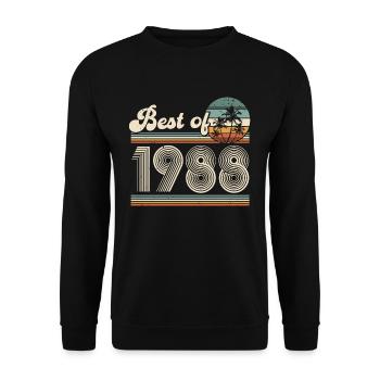 1988 Jahrgang Vintage Retro Geburtstag - Unisex Pullover - Schwarz - Vorne - Alina (178cm) & Michal (187cm)