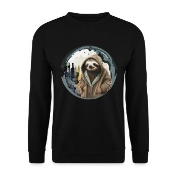 Paresseux cool dans la ville - Sweat-shirt Unisexe - noir - Devant - Alina (178cm) & Michal (187cm)