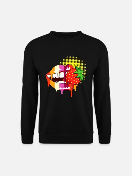 Strawberry lips lesbian Pride - Unisex Sweatshirt - black