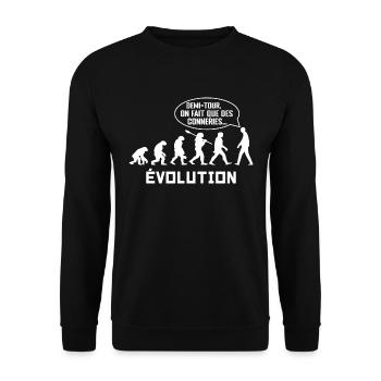 évolution - Sweat-shirt Unisexe - noir - Devant - Alina (178cm) & Michal (187cm)