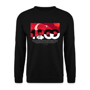 Ataturk Signature Mustafa Kemal Ataturk Turkey - Unisex Sweatshirt - black - Front - Alina (178cm) & Michal (187cm)