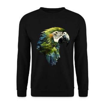Papagei - Unisex Pullover - Schwarz - Vorne - Alina (178cm) & Michal (187cm)