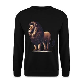 Lion majestueux Illustration TShirt - Sweat-shirt Unisexe - noir - Devant - Alina (178cm) & Michal (187cm)