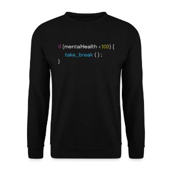 Mental Health and Coding Design - Unisex Sweatshirt - black - Front - Alina (178cm) & Michal (187cm)