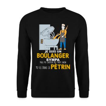 Boulangerie boulanger et le pétrin cadeau métier - Sweat-shirt Unisexe - noir - Devant - Alina (178cm) & Michal (187cm)