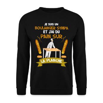 Pour mon Boulanger qui a du pain sur la planche - Sweat-shirt Unisexe - noir - Devant - Alina (178cm) & Michal (187cm)