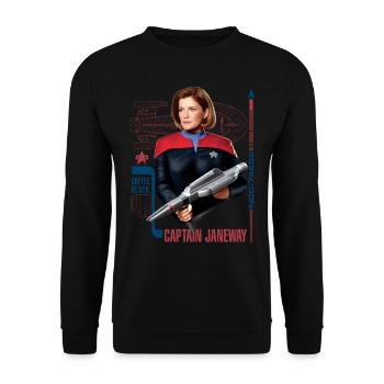 Star Trek Voyager Captain Janeway - Sweat-shirt Unisexe - noir - Devant - Alina (178cm) & Michal (187cm)