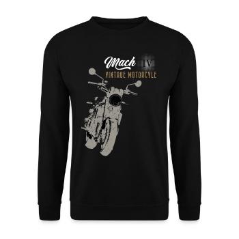 Vintage Motorrad mach IV Moto - Unisex Pullover - Schwarz - Vorne - Alina (178cm) & Michal (187cm)