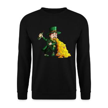 Drôle de lutin buveur pour la Saint-Patrick - Sweat-shirt Unisexe - noir - Devant - Alina (178cm) & Michal (187cm)