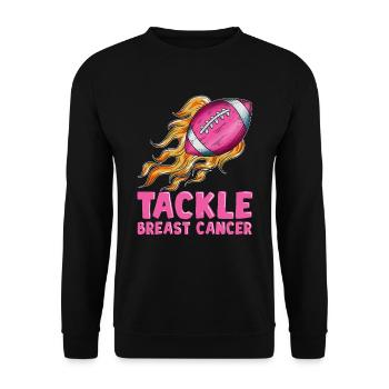 Burstkrebs Tumor Football Bewusstseinsbildung - Unisex Pullover - Schwarz - Vorne - Alina (178cm) & Michal (187cm)