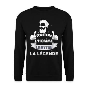 Tonton l homme le mythe la legende - Sweat-shirt Unisexe - noir - Devant - Alina (178cm) & Michal (187cm)