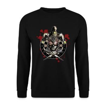 Dartboard Skeleton Flames Darts Player Cadeau - Sweat-shirt Unisexe - noir - Devant - Alina (178cm) & Michal (187cm)