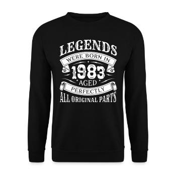 Anniversaire 1983 Millésime - Légende tout original - Sweat-shirt Unisexe - noir - Devant - Alina (178cm) & Michal (187cm)