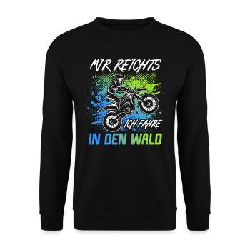 Motorrad Mir reichts Ich fahr Dirtbike Motocross - Unisex Pullover - Schwarz - Vorne - Alina (178cm) & Michal (187cm)