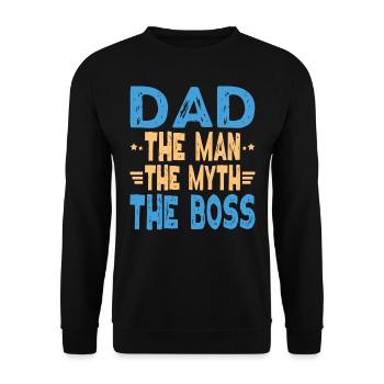 Fête des pères Papa - Papa - L’homme - Le mythe - Le patron - Sweat-shirt Unisexe - noir - Devant - Alina (178cm) & Michal (187cm)