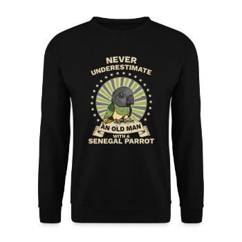 Sénégal Perroquet Tête de Maure Perroquet Perroquet Rétro - Sweat-shirt Unisexe - noir - Devant - Alina (178cm) & Michal (187cm)