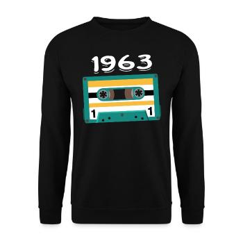 Vintage 1963 Anniversary 1963 Cassette - Unisex Sweatshirt - black - Front - Alina (178cm) & Michal (187cm)
