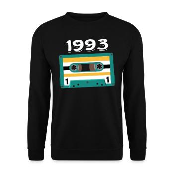 Cassette 1993 Vintage Anniversary 1993 - Unisex Sweatshirt - black - Front - Alina (178cm) & Michal (187cm)