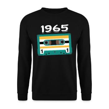 Cassette 1965 Vintage Anniversary 1965 - Unisex Sweatshirt - black - Front - Alina (178cm) & Michal (187cm)