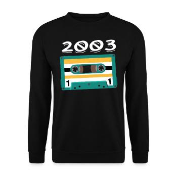 Cassette 2003 Vintage Anniversary 2003 - Unisex Sweatshirt - black - Front - Alina (178cm) & Michal (187cm)