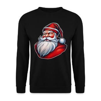 Père Noël sinistre - Sweat-shirt Unisexe - noir - Devant - Alina (178cm) & Michal (187cm)