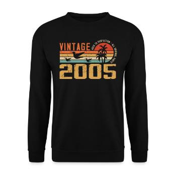 Vintage 2005 Jubiläumsgeschenk - Jahrgang 2005 - Unisex Pullover - Schwarz - Vorne - Alina (178cm) & Michal (187cm)