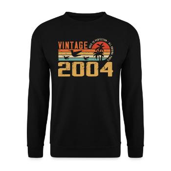 Vintage 2004 Cadeau Anniversaire - Millésime 2004 - Sweat-shirt Unisexe - noir - Devant - Alina (178cm) & Michal (187cm)