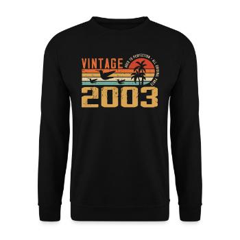 Vintage 2003 Cadeau Anniversaire - Millésime 2003 - Sweat-shirt Unisexe - noir - Devant - Alina (178cm) & Michal (187cm)