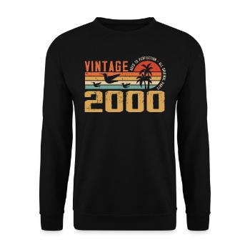 Vintage 2000 Cadeau Anniversaire - Millésime 2000 - Sweat-shirt Unisexe - noir - Devant - Alina (178cm) & Michal (187cm)