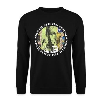 Zeit zum Träumen - rund Collage hell dezent - Unisex Pullover - Schwarz - Vorne - Alina (178cm) & Michal (187cm)