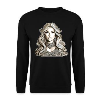 Fantasy Woman - Unisex Sweatshirt - black - Front - Alina (178cm) & Michal (187cm)