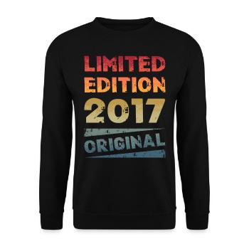 Limited Edition Geburtstag Party Jahrgang 2017 - Unisex Pullover - Schwarz - Vorne - Alina (178cm) & Michal (187cm)
